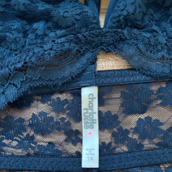Charlotte Russe Bralette Navy Blue Plus Size 1X EUC - Picture 7 of 7